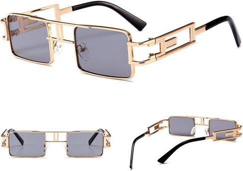 mincl/Hip-Hop Square Metal Small Frame Clear Color Lens Sunglasses in Saudi Arabia