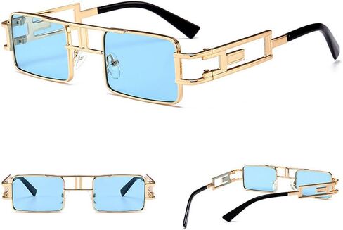 mincl/Hip-Hop Square Metal Small Frame Clear Color Lens Sunglasses in Saudi Arabia