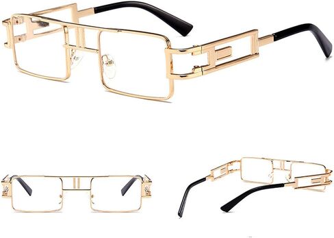 mincl/Hip-Hop Square Metal Small Frame Clear Color Lens Sunglasses in Saudi Arabia