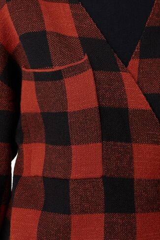 Women's Check Pattern Sweater Coat in Saudi Arabia