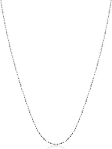 Kooljewelry Sterling Silver Polished Ball Chain Necklace (1 mm, 22 inch) in Saudi Arabia