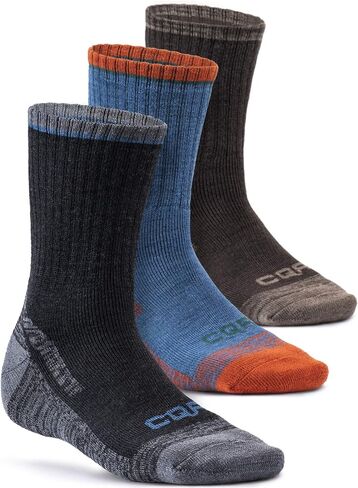 CQR 3 Pack Men and Women Wool Hiking Mid Calf Crew Socks, Moisture Wicking Breathable Outdoor Tactical Cushion boot Socks in Saudi Arabia