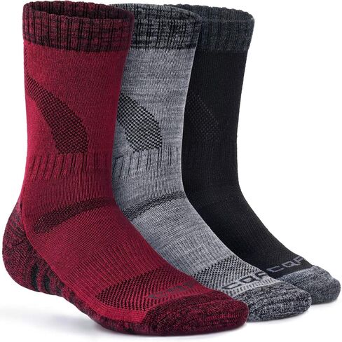 CQR 3 Pack Men and Women Wool Hiking Mid Calf Crew Socks, Moisture Wicking Breathable Outdoor Tactical Cushion boot Socks in Saudi Arabia
