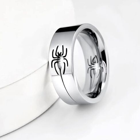 KAZITSAN Stainless Steel Ring for Men Women 8mm High Polish Brushed Matte Hollow Spider Pattern Plain Band Knuckle Stacking Ring Jewelry in Saudi Arabia