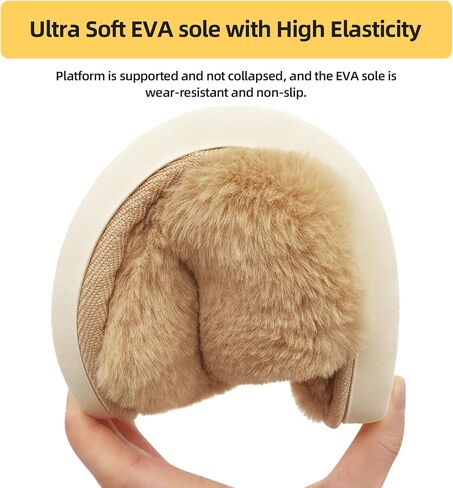 Fuzzy Slippers Women Fluffy Faux Fur Open Toe House Slippers Comfy Soft Non-Slip House Sandals Shoes Indoor Outdoor， Brown, Size 6.5-7 in Saudi Arabia
