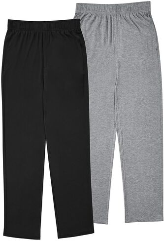 سروال النوم الرجالي من Member's Mark، قطعتان (أسود/رمادي، مقاس XX-Large) in Kuwait