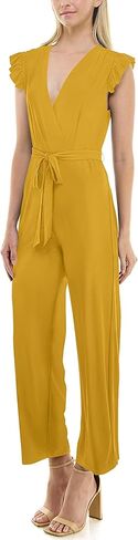 Sharagano womens Monaco Stretch Ity Jumpsuit With Flutter SleeveJumpsuit in Saudi Arabia