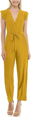 Sharagano womens Monaco Stretch Ity Jumpsuit With Flutter SleeveJumpsuit in Saudi Arabia