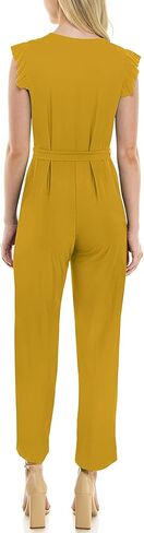 Sharagano womens Monaco Stretch Ity Jumpsuit With Flutter SleeveJumpsuit in Saudi Arabia