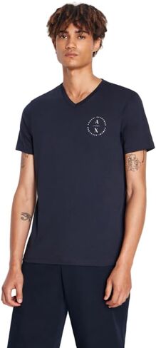 A｜X ARMANI EXCHANGE Men's Slim Fit V Neck Pima Cotton Logo Tee in Saudi Arabia