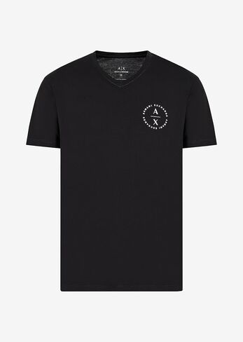 A｜X ARMANI EXCHANGE Men's Slim Fit V Neck Pima Cotton Logo Tee in Saudi Arabia