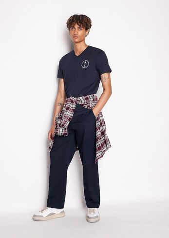 A｜X ARMANI EXCHANGE Men's Slim Fit V Neck Pima Cotton Logo Tee in Saudi Arabia