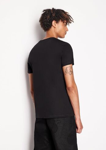 A｜X ARMANI EXCHANGE Men's Slim Fit V Neck Pima Cotton Logo Tee in Saudi Arabia