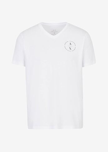 A｜X ARMANI EXCHANGE Men's Slim Fit V Neck Pima Cotton Logo Tee in Saudi Arabia