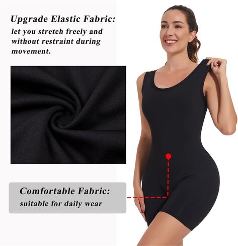 بدلة نسائية من LAZAWG باللون الأسود بأكمام قصيرة وأربطة للتمرين ورقبة من قطعة واحدة بدلة قفز للسيدات لممارسة رياضة اليوجا in Kuwait