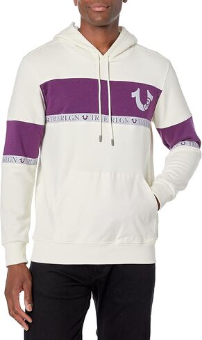 True Religion Men's Mix Media Pullover Hoodie in Saudi Arabia