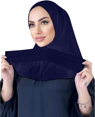 حجاب عمامة إسلامية فورية مع أزرار كبس للنساء، غطاء رأس قطني، غطاء كامل، قبعة إسلامية تحت الغطاء in Kuwait