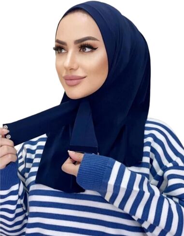 حجاب عمامة إسلامية فورية مع أزرار كبس للنساء، غطاء رأس قطني، غطاء كامل، قبعة إسلامية تحت الغطاء in Kuwait
