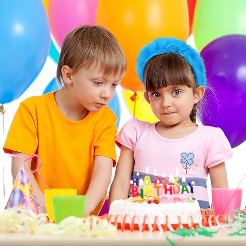 Hiwooii 2 Pack Blue Fuzzy Headbands Fuzzy Costume Hairband Soft Fluffy Furry Headwear Hair Hoop for Party Cosplay in Kuwait