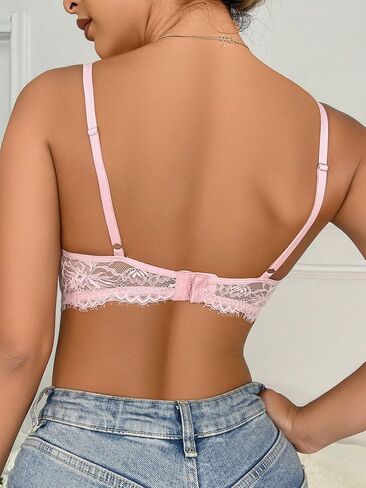 GORGLITTER Women's Sexy Floral Lace Underwire Bra Rhinestone Detail Bralette in Saudi Arabia