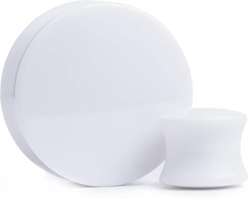 Pair 11/16" (18MM) WHITE ACRYLIC PLUGS Double Flare Gauges Solid Saddle Thin Ear Flesh Tunnels (2pcs) in Saudi Arabia