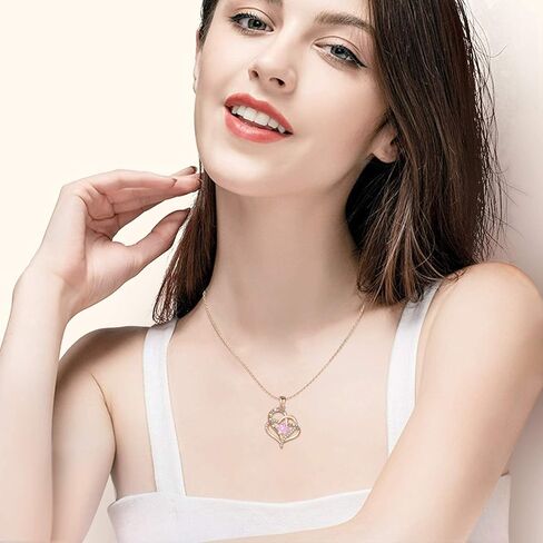 NEWNOVE قلادة أجنحة الملاك القلب للنساء، هدايا للأم والزوجة والصديقة والجدة في عيد الميلاد، هدايا مجوهرات للنساء، هدايا عيد ميلاد الذكرى السنوية لها in Kuwait