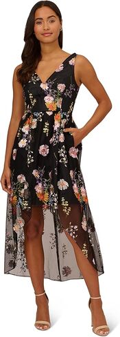 Adrianna Papell womens Embroidered High Low Dress Special Occasion Dress in Saudi Arabia