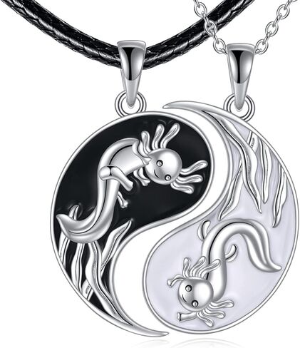 TIGER RIDER Heart Necklace for Women 925 Sterling Silver Axolotl/Cat/Bear Jewelry Gifts for Girls in Kuwait