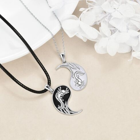 TIGER RIDER Heart Necklace for Women 925 Sterling Silver Axolotl/Cat/Bear Jewelry Gifts for Girls in Kuwait