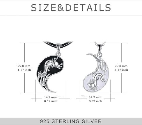 TIGER RIDER Heart Necklace for Women 925 Sterling Silver Axolotl/Cat/Bear Jewelry Gifts for Girls in Kuwait