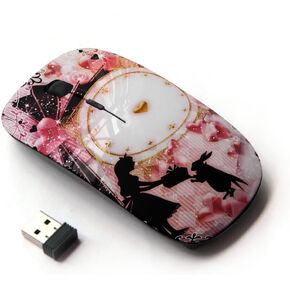 [ ماوس لاسلكي بصري 2.4G [ Alice Pink Clock Wonderland ]