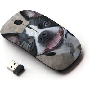 [ Optical 2.4G Wireless Mouse [ Boston Terrier Bull French Bulldog Canine ]