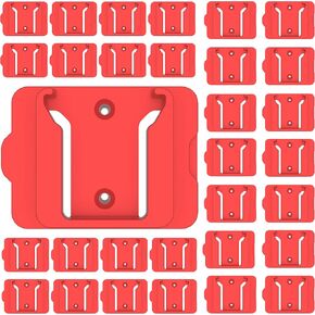 Battery Holder for Milwaukee M18 Battery,Wall Mount M18 Battery Holder for Shelf Work Van Toolbox Red, Milwaukee Battery Holder(30, Red)