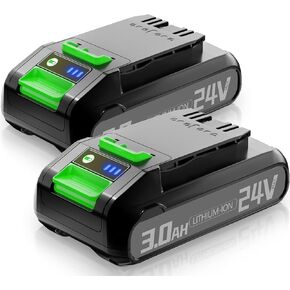 2Pack 24V 3000mAh Replacement Battery for Greenworks 24V Battery 29842 29852 Compatible with Greenworks 24V Cordless Power Tools