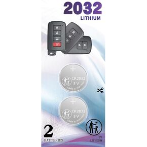 (2 Pack) CR2032 OEM Replacement for Toyota Key fob Battery (2012-2021) 4Runner Avalon Camry Corolla Highlander Prius C Rav4 Sequoia Tacoma Tundra (HYQ14FBA, HYQ14FBB)