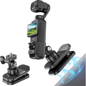 Backpack Mount Clip - for DJI OSMO Pocket 3 Magnetic Mounts 360° Rotation Action 4 Backpacks Shoulder Strap Clips Most Cameras GoPro Insta360 OSMO Pocket Accessories