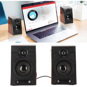 PC Speakers, Adjustable Volume, Deep Bass PC Speakers with USB Interface and 3.5mm Cable, Plug and Play Desktop Speakers for Computers, Laptops, TVs