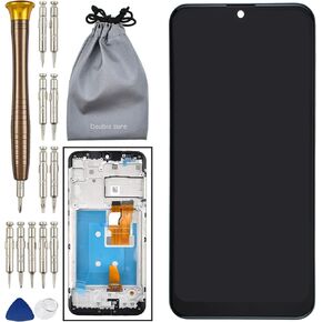 LCD Screen Touch Digitizer Screen with Screen Frame Replacement for LG K22 Black LMK200Z LMK200E LMK200B LM-K200