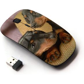 [ Optical 2.4G Wireless Mouse [ Dachshund Miniature Puppies Dog Shorthair ]