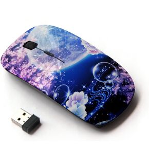 [ Optical 2.4G Wireless Mouse [ Cherry Blossom Full Moon Neon ]