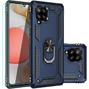 Samsung A42 5G Case,Galaxy A42 5G Case,with Screen Protector,[Military Grade] 16ft. Drop Tested Cover with Magnetic Kickstand Car Mount Protective Case for A42 5G, Blue