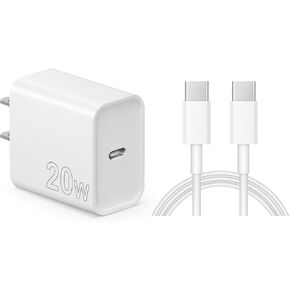 i Phone 15 Charger Fast Charging - 20W USB C Wall Charger Block with 6Ft Type C Cable compatible with iPhone 15/15 Pro/15 Pro Max, iPad Pro, Air 5/4, 10th, Samsung Galaxy and Android Phone