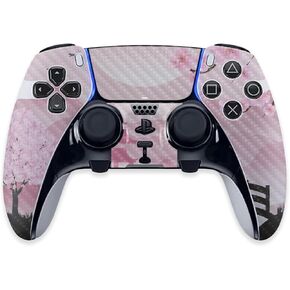 MightySkins Carbon Fiber Skin Compatible with PS5 DualSense Edge Controller - Cherry Blossom Dream Protective, Durable Textured Carbon Fiber Finish Easy to Apply and Change Styles Made in The USA