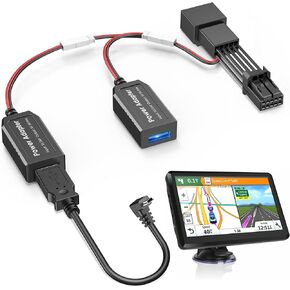 GPS Charger Cable Adapter for Garmin(10-pin Type A),Compatible with Select Mazda,Infiniti,Nissan,Subaru etc. Built-in Hidden USB Power Cord for Garmin Nuvi Zumo xt,Connect to Rearview Mirror