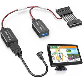 GPS Charger Cable Adapter for Garmin(7-pin Type B),Compatible with Select Ford F150,Nissan,Lexus,Toyota,Honda,Subaru etc. Built-in Hidden USB Power Cord for Garmin,Connect to Rearview Mirror