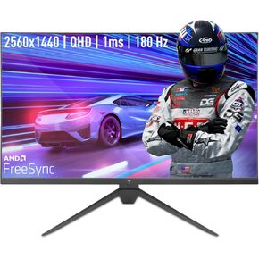 YEYIAN 27 inch Frameless IPS Computer Gaming Monitor,2560×1440P QHD,180Hz Refresh,1ms Response Time,120% sRGB,178° Viewing Angle,Tilted,HDMI&Type A Input, FreeSync Support,G-sync and VESA Compatible