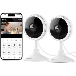 2K Security Indoor Camera with App, WiFi Home Camera Sound Detection PIR Motion Detection, Night Vision 130° 2-Way Talk，Easy to Install