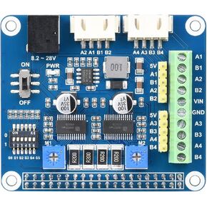 Waveshare HRB8825 Stepper Motor HAT Compatible with Raspberry Pi Drives Two Stepper Motors Up to 1/32 Microstepping