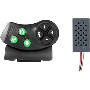 Hikity Universal Wireless Bluetooth Steering Wheel Controller for CarStereo | Hands-Free Call/Music/Video, Easy Installation Bluetooth Wireless Remote Controller, Black in Kuwait