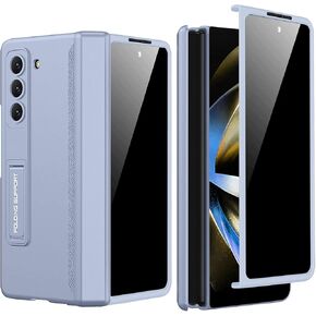 PUROOM for Samsung Galaxy Z Fold 5 Case with Privacy Screen Protector, New Magnetic Coverage Hinge Protective All-Inclusive & Built-in Adjustable Kickstand Shockproof Case (Black)